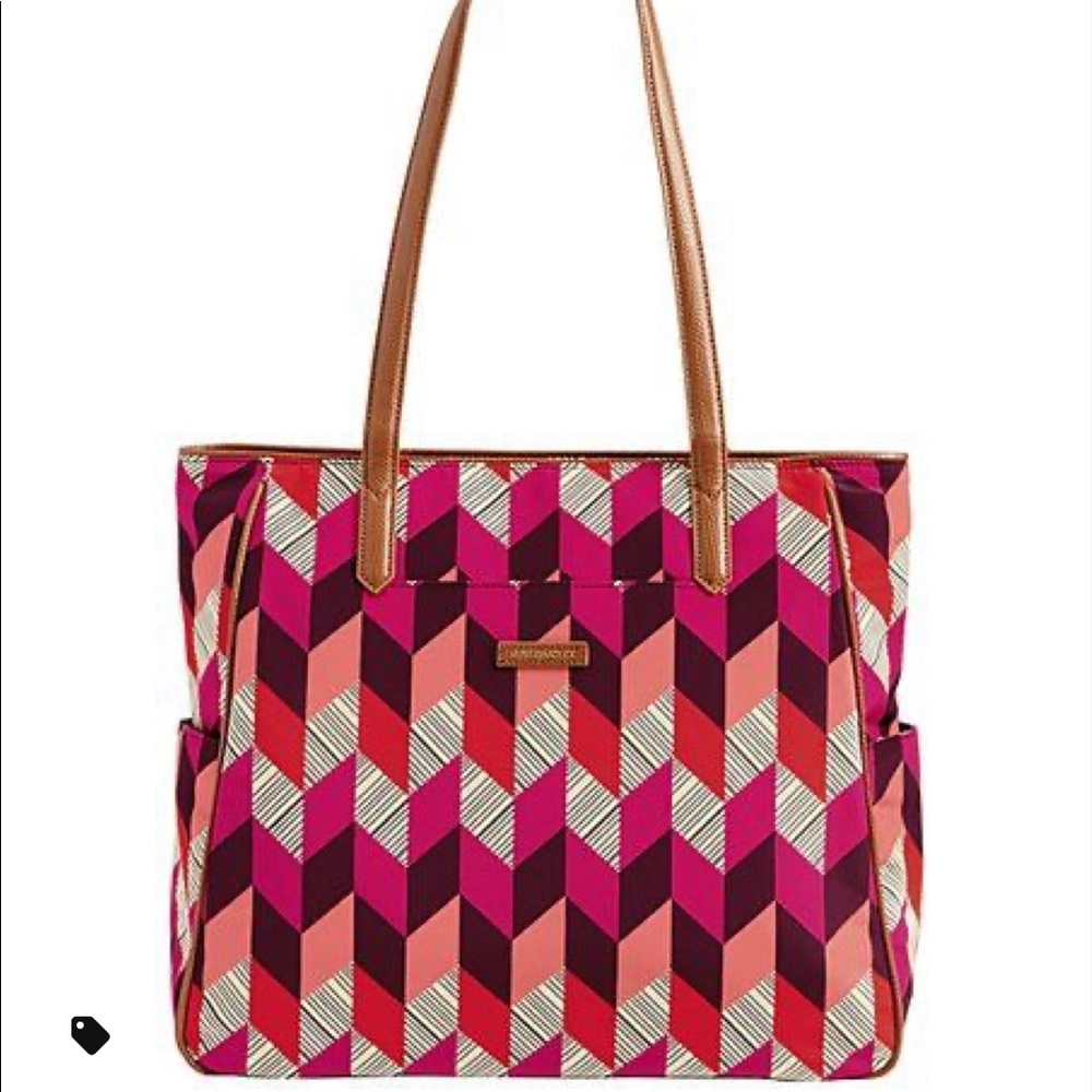 Vera Bradley Bohemian Chevron Preppy Poly Zip Tote